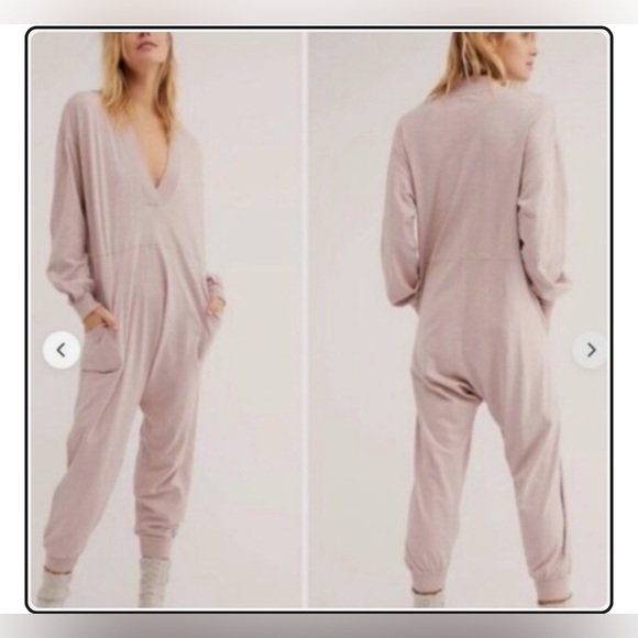 Free People Soft Blush V-Neck Relaxed Jumpsuit - Picture 10 of 10